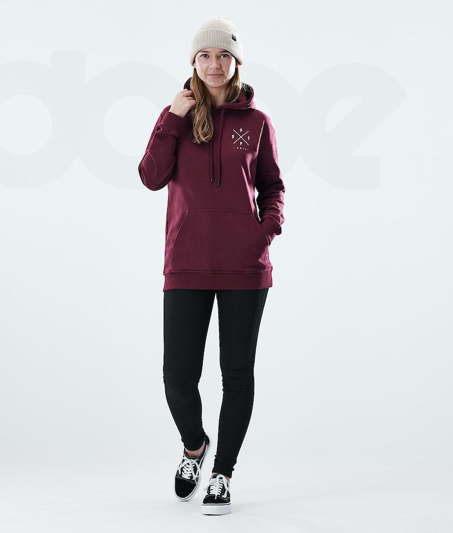 Dope Regular 2X-UP Donna Felpa Con Cappuccio Bordeaux | ITGL3846