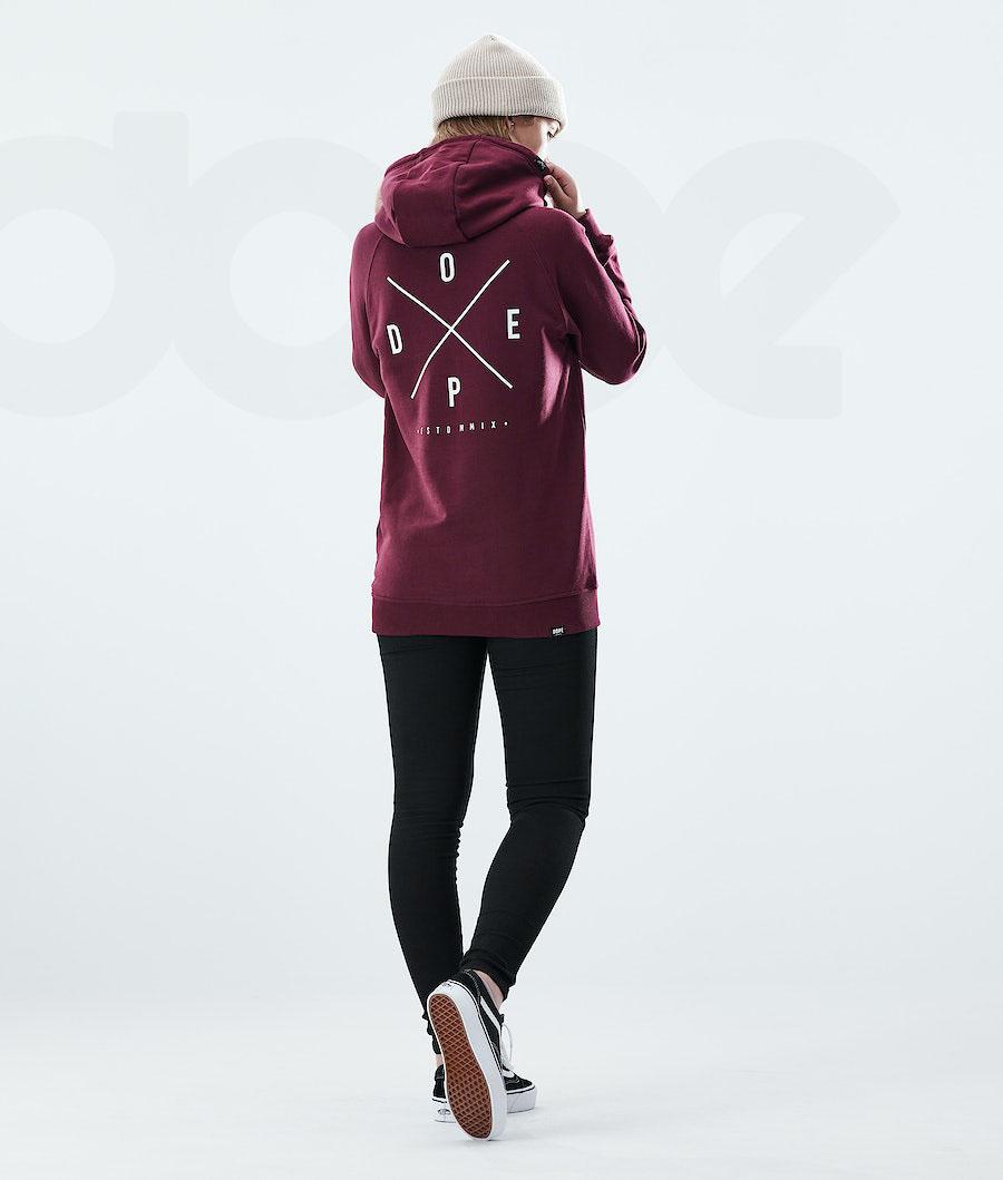 Dope Regular 2X-UP Donna Felpa Con Cappuccio Bordeaux | ITGL3846