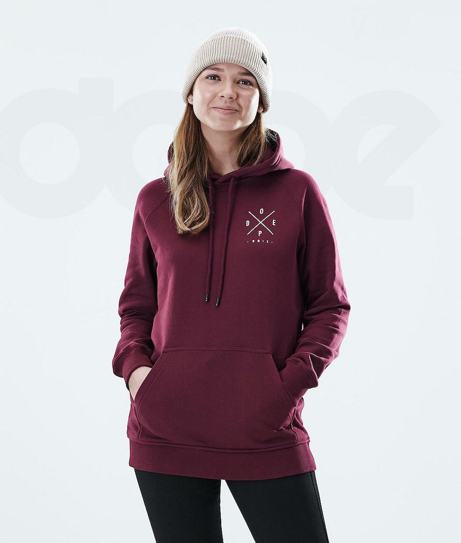 Dope Regular 2X-UP Donna Felpa Con Cappuccio Bordeaux | ITGL3846