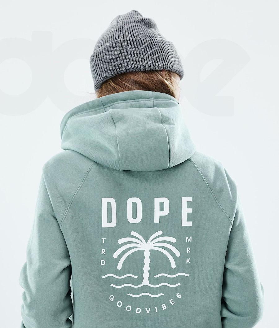 Dope Regular Palm Donna Felpa Con Cappuccio Verdi | ITOR3852