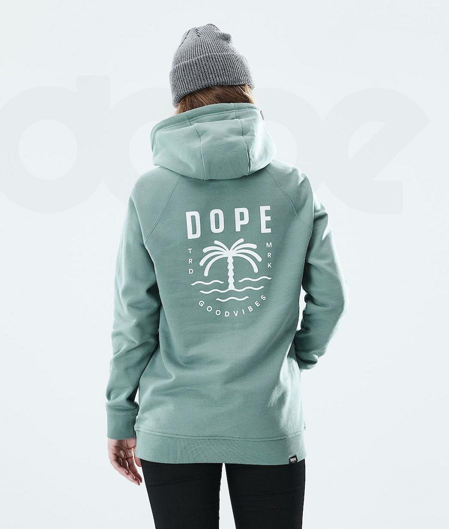 Dope Regular Palm Donna Felpa Con Cappuccio Verdi | ITOR3852