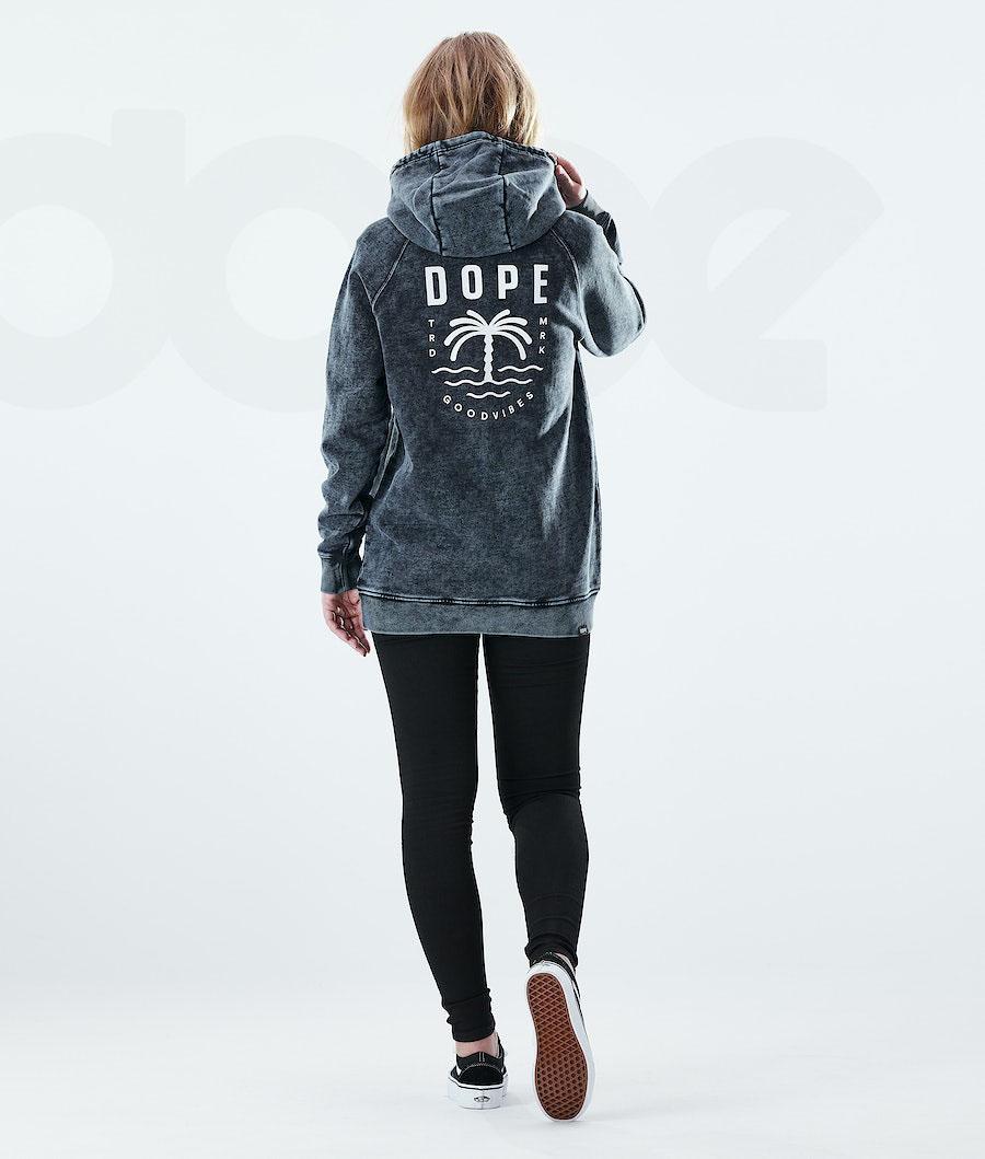 Dope Regular Palm Donna Felpa Con Cappuccio Nere | ITPQ3851