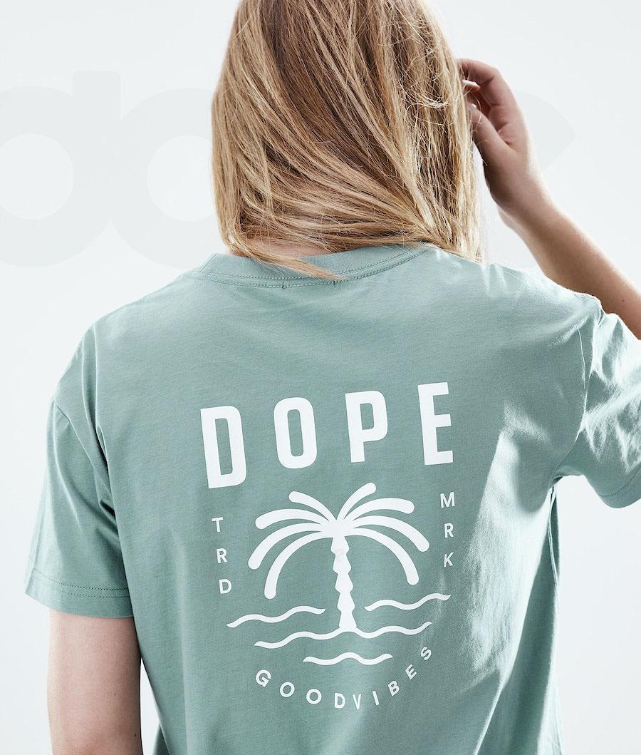 Dope Regular Palm Donna Magliette Verdi | ITLH3764