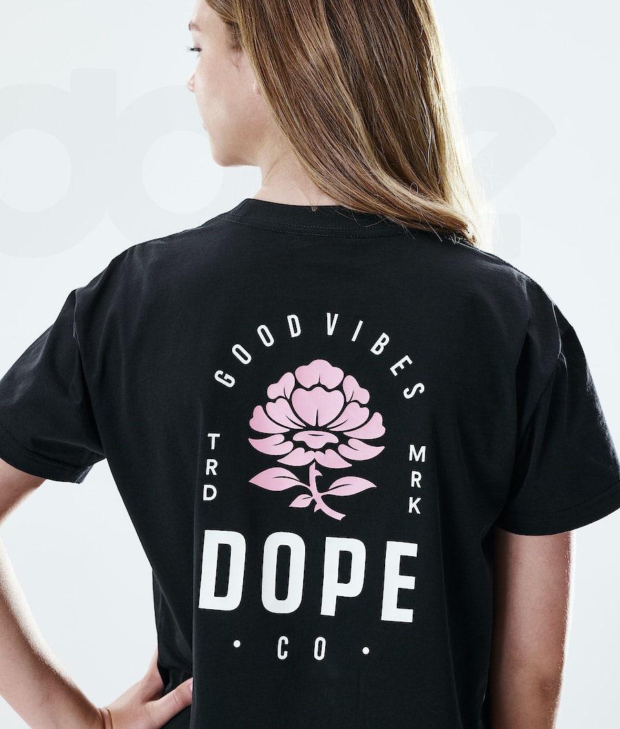 Dope Regular Rose Donna Magliette Nere | ITDN3771