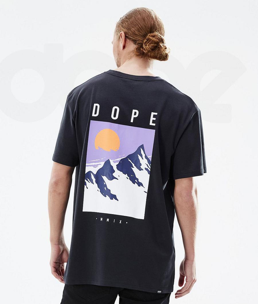 Dope Standard Peak Uomo Magliette Nere | ITRW2990