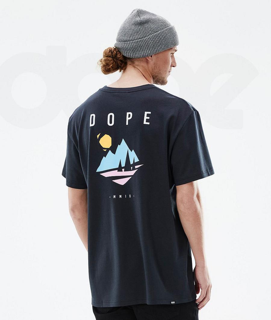 Dope Standard Pine Uomo Magliette Nere | ITEX2991