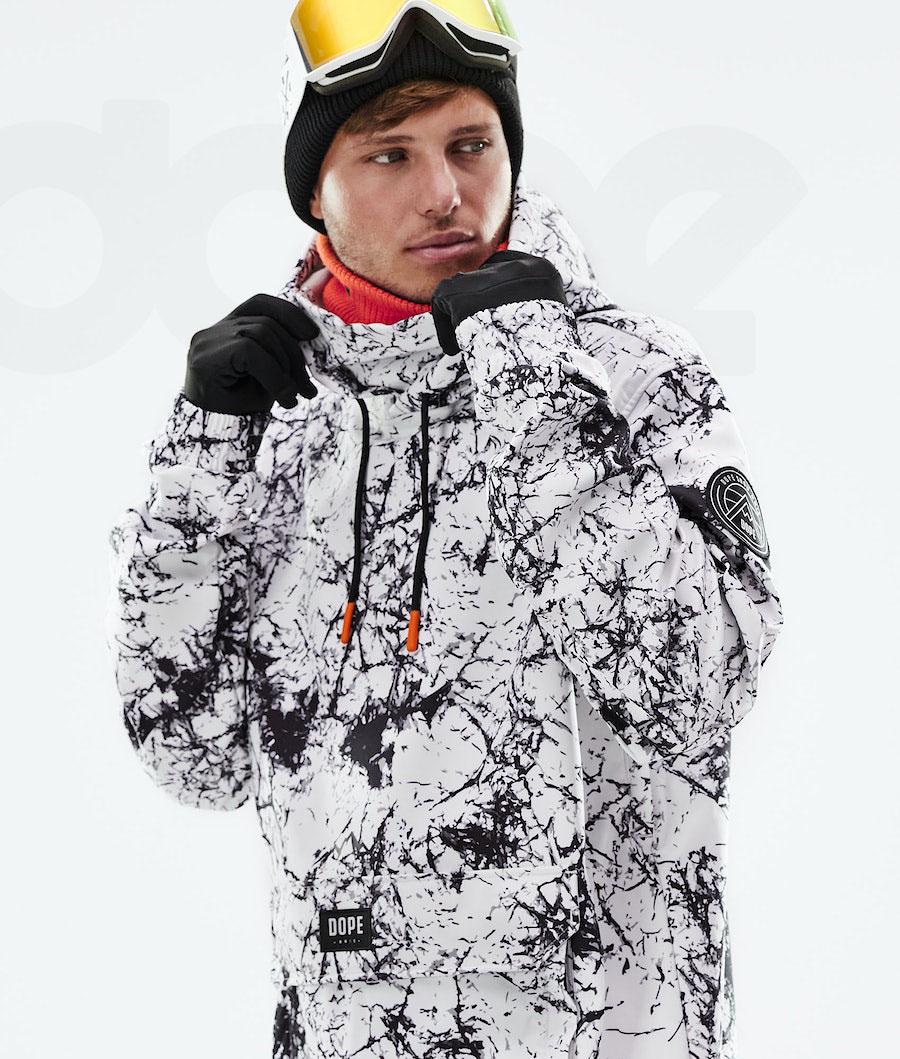 Dope Wylie Patch Uomo Giacche Snowboard Bianche Nere | ITXF2830